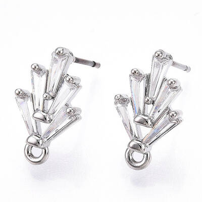 Brass Cubic Zirconia Ear Studs