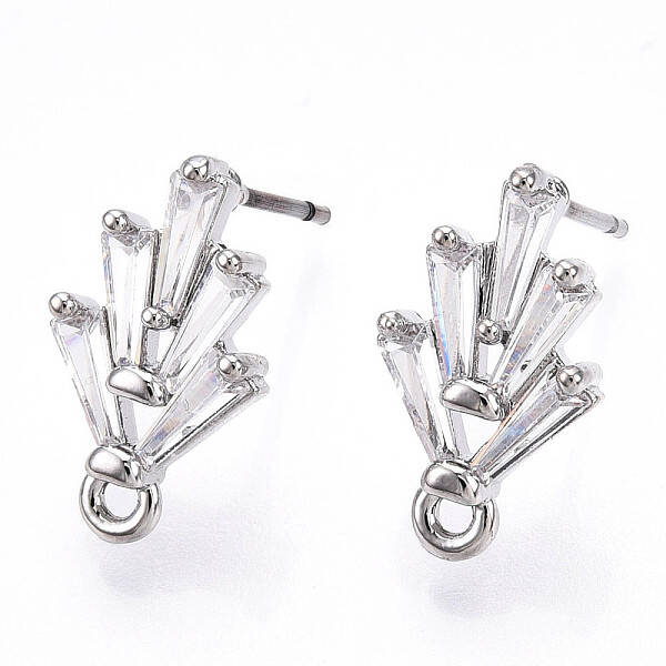 Brass Cubic Zirconia Ear Studs