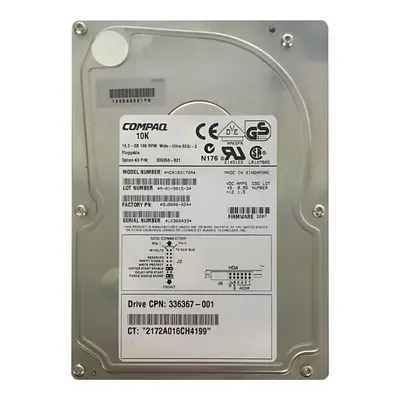 336367-001 HP 18.2GB Wide Ultra2 SCSI 10000 3.5-inch Hard Drive