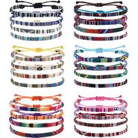 Florideco 24 Pcs Boho Surfer Bracelet & Anklet ,Fall Elegant Fashion String Rope ,Adjustable Beaded Anklets, Colorful Handmad...