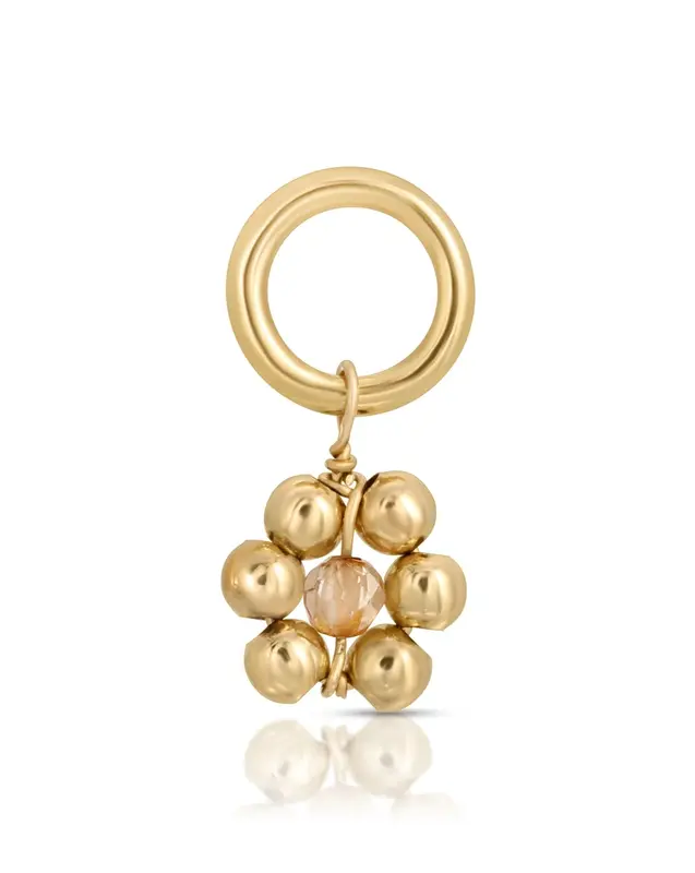 One Love Flowercita Birthstone Charms | Month/Gemstone: November - Topaz | Metal Color: Gold
