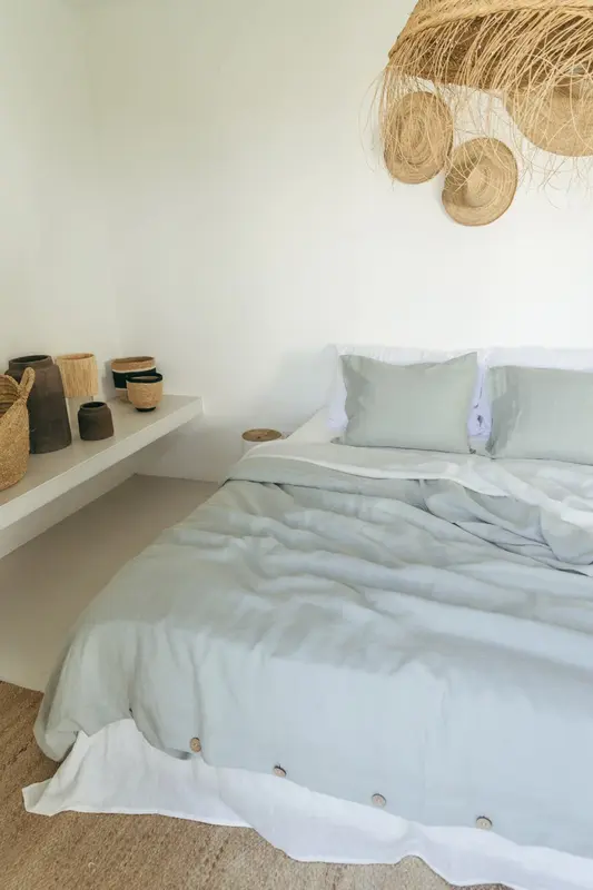 Linen duvet cover in Sage Green | Size: US Full/Double