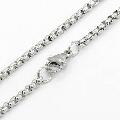 Tarnish Resistant Men's 304 Stainless Steel Box Chain Necklaces