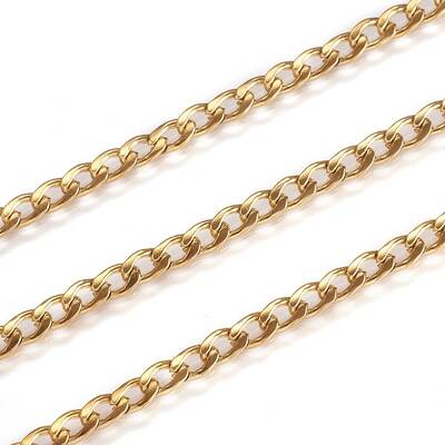 3.28 Feet Ion Plating(IP) 304 Stainless Steel Twisted Chain Curb Chains