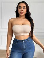 【Plus Size】 Solid Color Underwire Bra, Casual Comfortable Breathable Push Up Bra for Daily Wear, Women's Plus Size Linger...