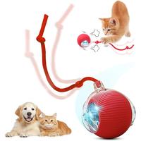 Gift for Pets, Electric Cat Ball Toy with Rope, Interactive Cat Teaser Toy, Kitten Automatic Rolling Ball Toy, Pet Supplies, ...
