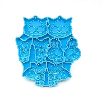 DIY Halloween Bat & Skull Pendant Silicone Molds