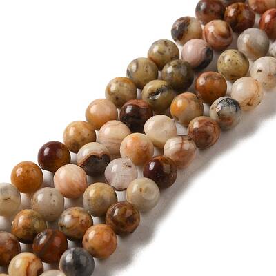 Natural Crazy Lace Agate Round Bead Strands