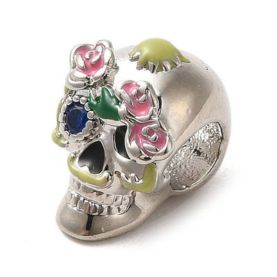 Brass Rhinestone European Beads