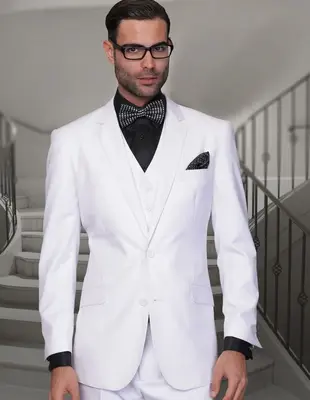 Statement Big & Tall Mens 100% Wool 3 Piece Fashion Suit
