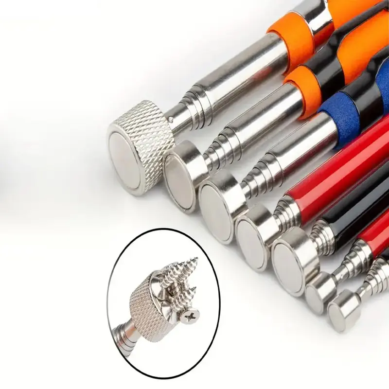 Retractable Magnet Pickup Tool (1 Count), Adjustable Magnetic Suction Rod Telescopic Pickup Pen, Precision Picking Up Small T...