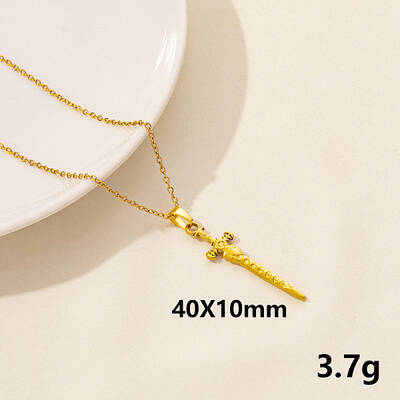 Vintage Stainless Steel Sword Pendant Necklaces for Women