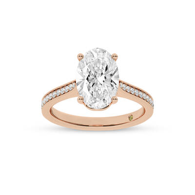 Taos Hidden Halo Oval Lab Grown Diamond Engagement Ring | 18K Rose Gold 3 1/3 CT. TW.