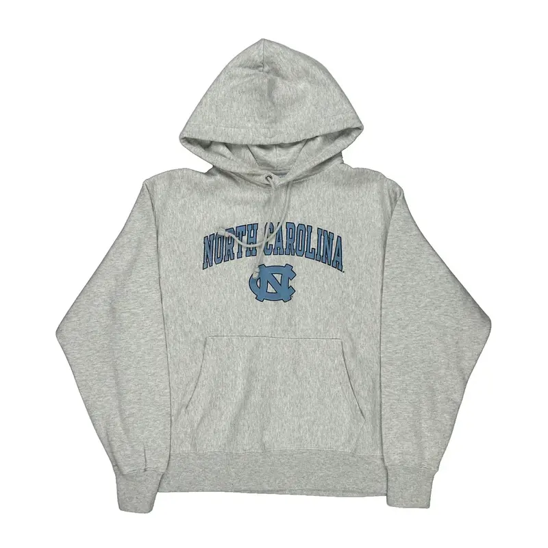 Reverse Weave North Carolina Champion Ncaa Hoodie - Large Grey Cotton Blend