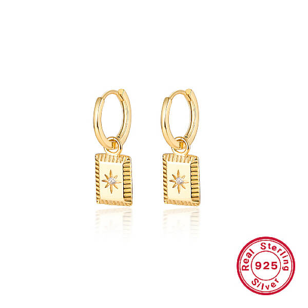 925 Sterling Silver Dangle Hoop Earrings