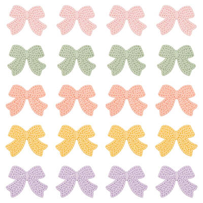 US 50Pcs 5 Colors Woolen Yarn Sew On Patches