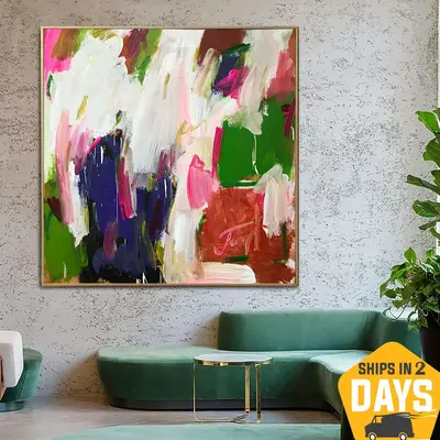 Large Original Abstract Colorful Paintings On Canvas Modern Vivid Textured Art Acrylic Oil Painting Hand Painted Art | FRONTI...