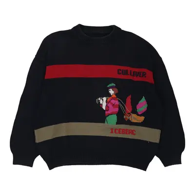 Iceberg Graphic Jumper - Small Navy Cotton