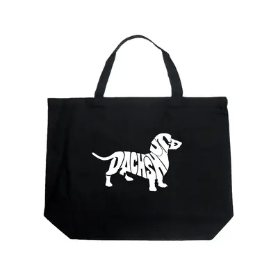 Dachshund - Large Word Art Tote Bag - Royal - LARGE