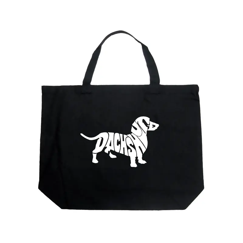 Dachshund - Large Word Art Tote Bag - Royal - LARGE