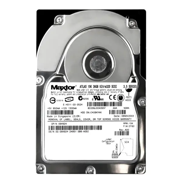 09X924 Dell 36GB Ultra-320 SCSI 15000 3.5-inch Hard Drive