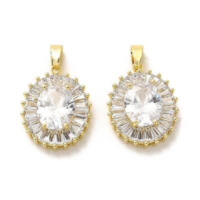 Brass Micro Pave Cubic Zirconia Pendants