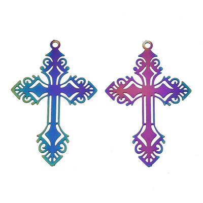 Ion Plating(IP) 201 Stainless Steel Filigree Pendants