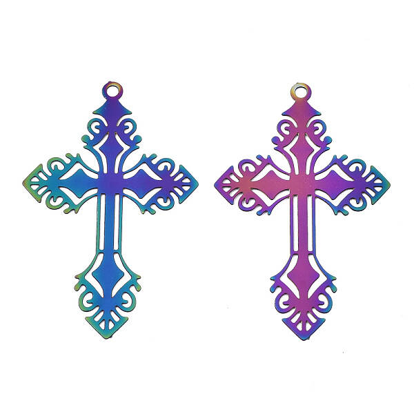 Ion Plating(IP) 201 Stainless Steel Filigree Pendants