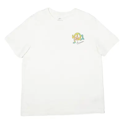 NIKE Peace And Love Mens T-Shirt White Crew Neck XL