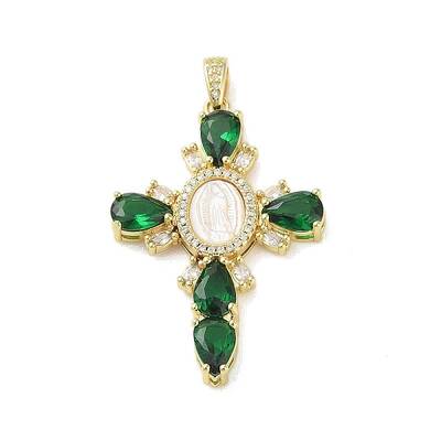 Real 18K Gold Plated Brass Micro Pave Cubic Zirconia Pendants