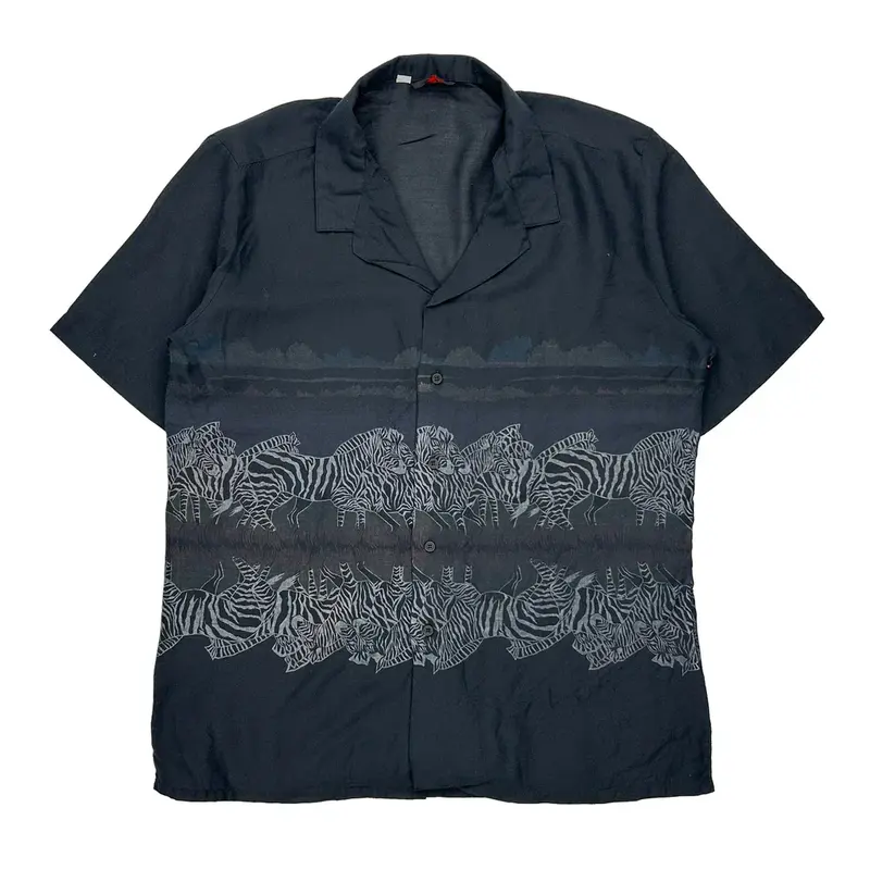 Unbranded Hawaiian Shirt - Large Navy Cotton