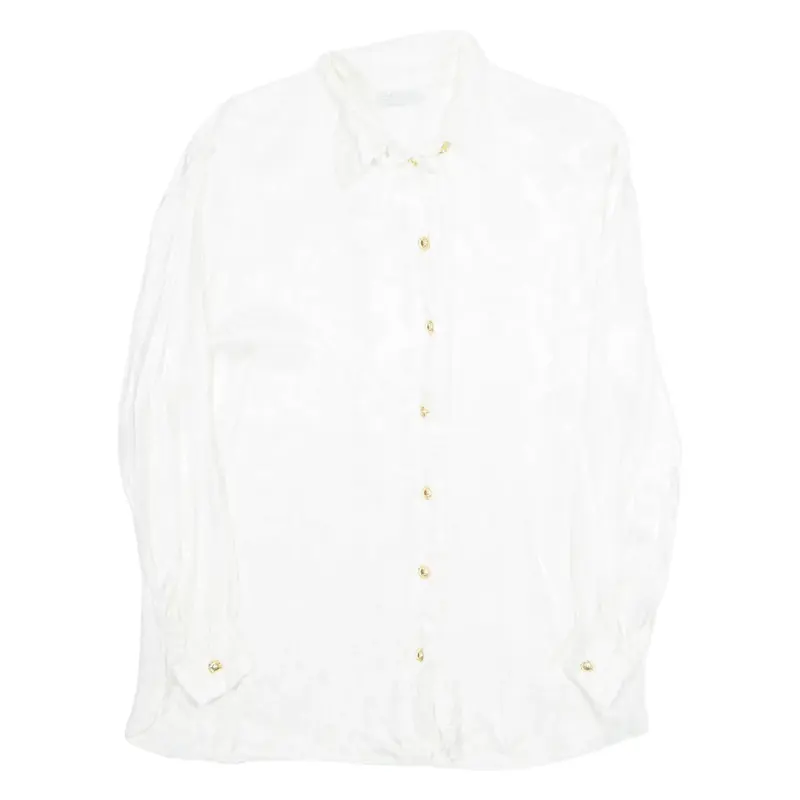 ALIELLE Womens Blouse White Long Sleeve Viscose L