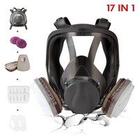 Reusable Respirators, Pomerol 17-in-1 Full Face Gas Mask with Dual Filter Cartridge – Anti-Dust, Anti-Virus, Anti-Toxic Pro...