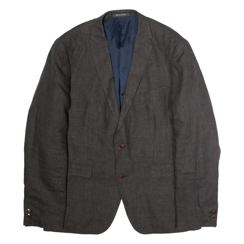 MARC O'POLO Mens Blazer Jacket Grey Linen Houndstooth XL