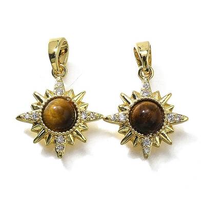 Natural Tiger Eye Sun Charms