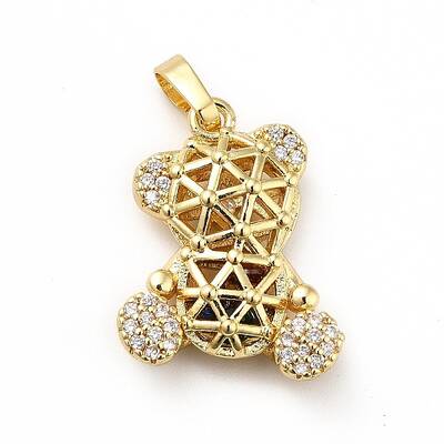 Brass Micro Pave Cubic Zirconia Pendants