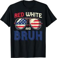 100% Cotton 4th Of July Red White Bruh Flag Sunglass Men Women Kids T-Shirt