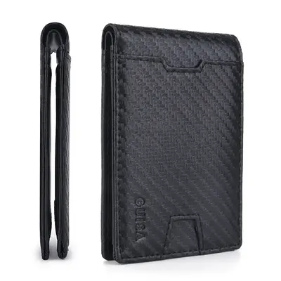 GUISA Conquer - Slim Wallet with Money Pocket - RFID Blocking - Bifold Credit Card Holder with Gift Box Modern Luxury, Sleek,...
