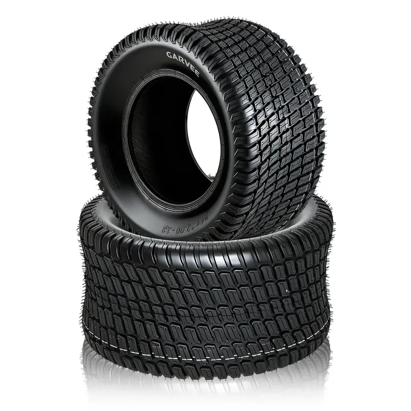 Garvee 18x6.50-8 Lawn Mower Tires Set Of 2 4-Ply Tubeless Garden Tractor Turf Tires For Mowers & Yard Carts 18x6.50x8 Black