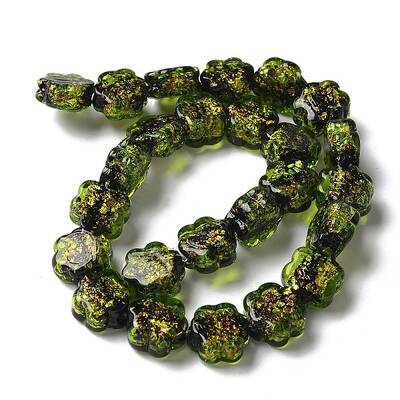 Handmade Foil Lampwork Beads Strands