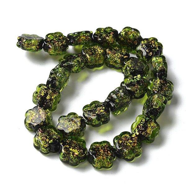 Handmade Foil Lampwork Beads Strands