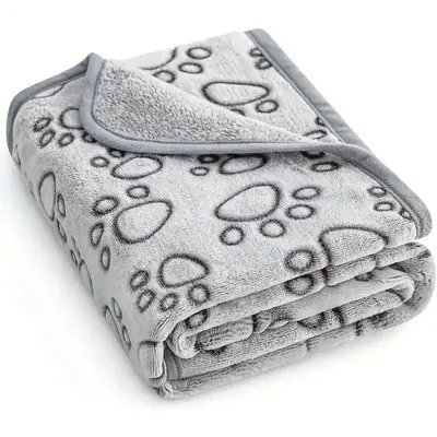 Paw Pattern Flannel Blanket, Soft & Smooth Touching Warm Pet Mats, Pet Supplies for Indoor and Outdoor