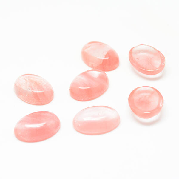 Cherry Quartz Glass Cabochons