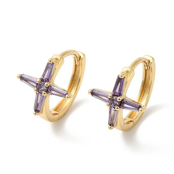 Cross Cubic Zirconia Cuff Earrings
