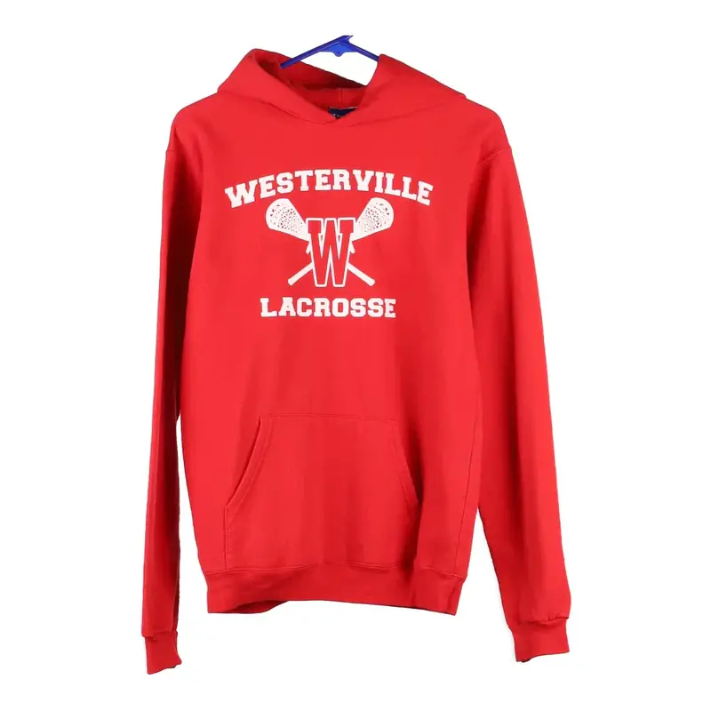 Westerville Lacrosse Champion Hoodie - Small Red Cotton Blend