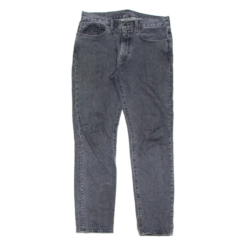 LEVI'S 502 Jeans Mens Grey Regular Tapered Charcoal Wash W32 L34