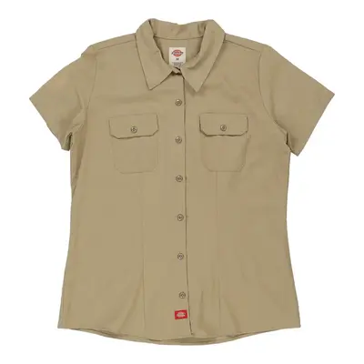 Yellow Stone National Park Dickies Short Sleeve Shirt - Medium Beige Cotton