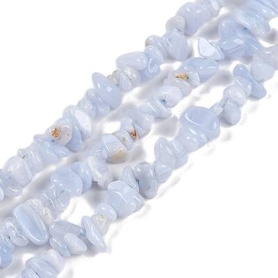 Natural Blue Lace Agate Chip Beads Strands