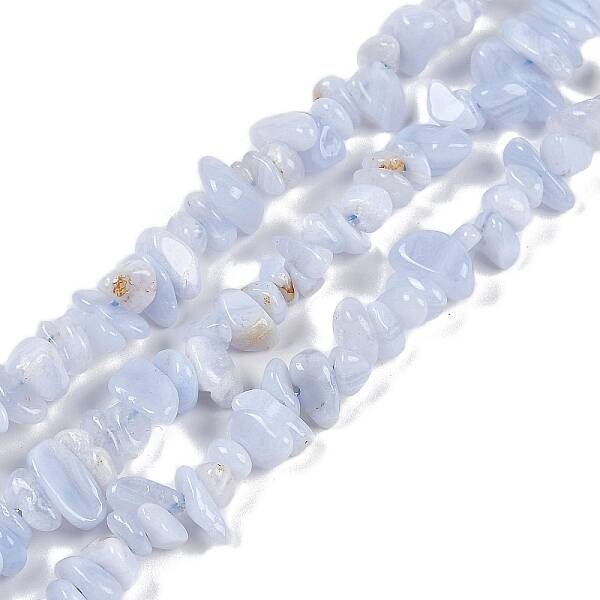 Natural Blue Lace Agate Chip Beads Strands