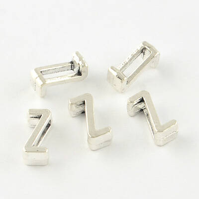 Antique Silver Plated Alloy Letter Slide Charms